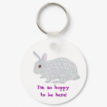 Plaid Bunny,  I'm so hoppy to be here, keychains
