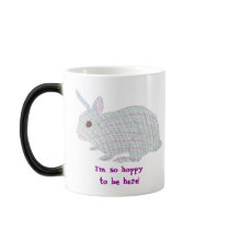 Plaid Bunny, I'm so hoppy to be here mugs by Cherylsart Plaid Bunny, I'm so hoppy to be here mugs