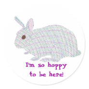 Plaid Bunny, I'm so hoppy to be here stickers sticker