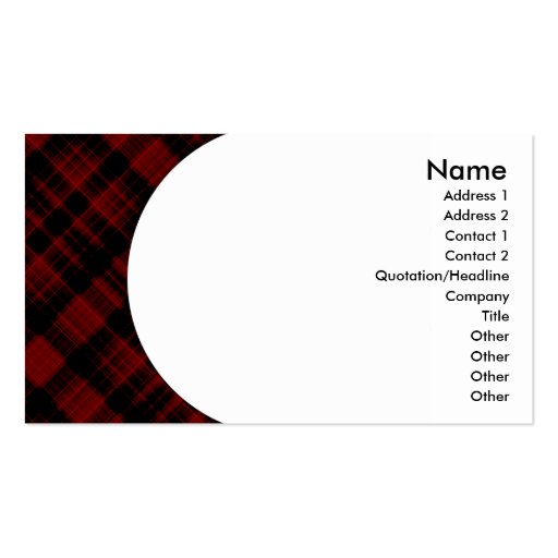plaid business card templates (front side)