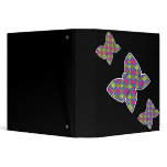 Plaid Butterfly on Black Notebook binders