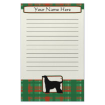 Plaid Christmas Afghan Hound Stationery