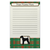 Plaid Christmas Airedale Terrier Stationery