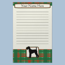 Plaid Christmas Airedale Terrier Stationery