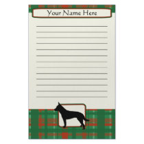 Plaid Christmas Australian Cattle Dog Stationery