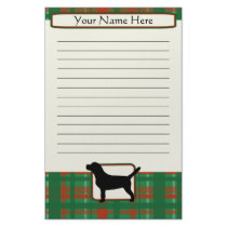 Plaid Christmas Beagle Stationery