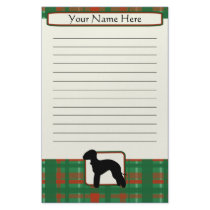 Plaid Christmas Bedlington Terrier Stationery