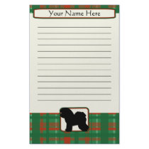 Plaid Christmas Bichon Frise Stationery
