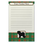 Plaid Christmas Bichon Frise Stationery