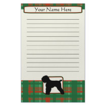 Plaid Christmas Black Russian Terrier Stationery by MenagerieMayhem Plaid Christmas Black Russian Terrier Stationery