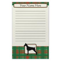 Plaid Christmas Doberman Pinscher Stationery by MenagerieMayhem Plaid Christmas Doberman Pinscher Stationery