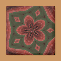 Plaid Christmas Flower magnets