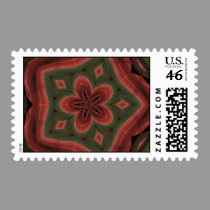 Plaid Christmas Flower postage by sharpcreations Plaid Christmas Flower postage