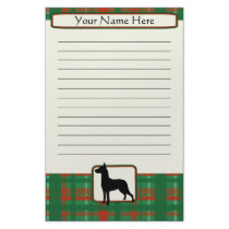 Plaid Christmas German Pinscher Stationery by MenagerieMayhem Plaid Christmas German Pinscher Stationery