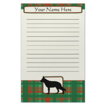 Plaid Christmas German Shepherd Stationery