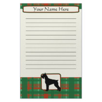 Plaid Christmas Giant Schnauzer Stationery by MenagerieMayhem Plaid Christmas Giant Schnauzer Stationery