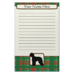 Plaid Christmas Irish Water Spaniel Stationery