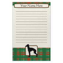 Plaid Christmas Italian Greyhound Stationery by MenagerieMayhem Plaid Christmas Italian Greyhound Stationery
