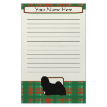 Plaid Christmas Lhasa Apso Stationery
