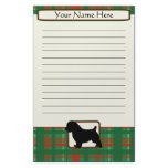 Plaid Christmas Norfolk Terrier Stationery