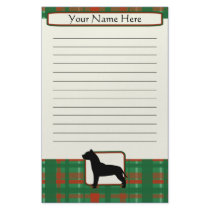 Plaid Christmas Pit Bull Terrier Stationery