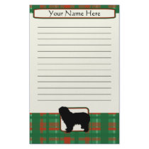 Plaid Christmas Polish Lowland Sheepdog Stationery