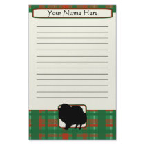 Plaid Christmas Pomeranian Stationery by MenagerieMayhem Plaid Christmas Pomeranian Stationery