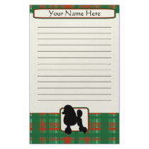 Plaid Christmas Poodle Stationery by MenagerieMayhem Plaid Christmas Poodle Stationery