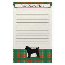 Plaid Christmas Pug Stationery by MenagerieMayhem Plaid Christmas Pug Stationery