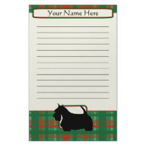 Plaid Christmas Scottie Stationery
