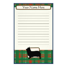 Plaid Christmas Silky Terrier Stationery