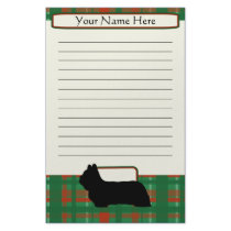 Plaid Christmas Skye Terrier Stationery