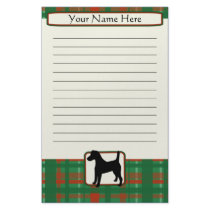 Plaid Christmas Smooth Fox Terrier Stationery
