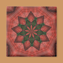 Plaid Christmas Star magnets