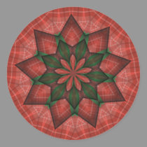 Plaid Christmas Star stickers