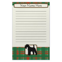 Plaid Christmas Wire Fox Terrier Stationery