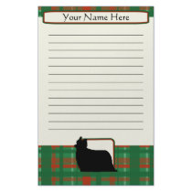 Plaid Christmas Yorkie Stationery by MenagerieMayhem Plaid Christmas Yorkie Stationery