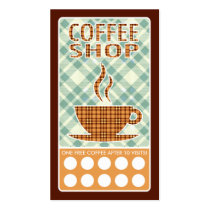 plaid coffee shop business cards