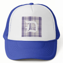 plaid, D PURPLE BLUE HAT