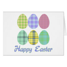 Plaid Easter Eggs Greeting Card