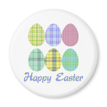 Plaid Easter Eggs magnets by naturetees Plaid Easter Eggs magnets
