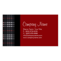 Plaid Fabric Business Card Black