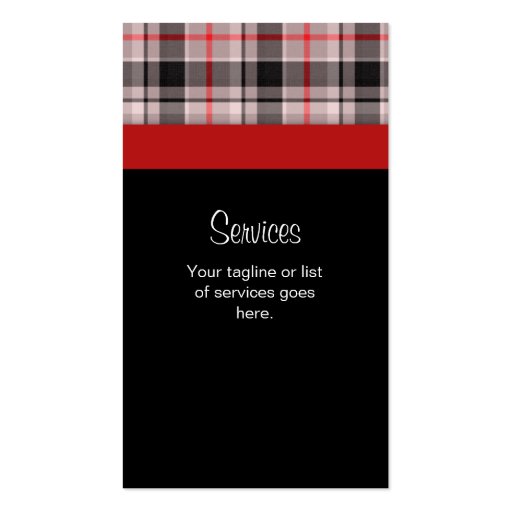 Plaid Fabric Business Card Gray (back side)
