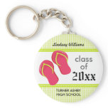 Plaid Flip Flop Custom Graduation Keychain: Lime
