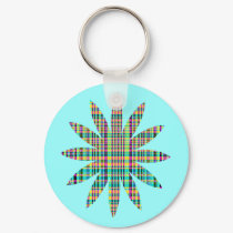 plaid flower keychains
