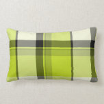 Plaid for the New Millennium: Lime Green & Slate Pillow
