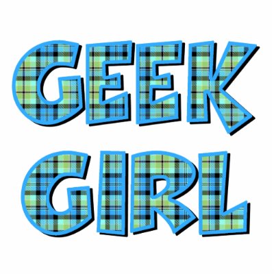 Plaid Geek Girl Blue and Green Cut Out by geekme