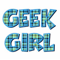Plaid Geek Girl Blue and Green photo sculptures