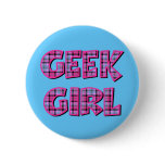 Plaid Geek Girl Design Pins
