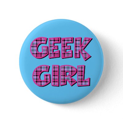 Plaid Geek Girl Design Pins by geekme